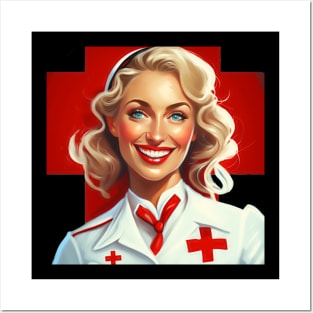 Smilling Nurse Cartoon 0.1 Posters and Art